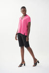 Joseph Ribkoff Relaxed V-Neck Short Sleeve Top 222077