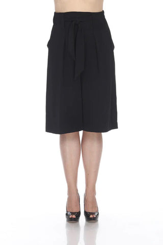 Joseph Ribkoff Black Belted Side Zip Culotte Pants 222243