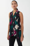 Joseph Ribkoff Black/Multi Floral Print V-Neck Sleeveless Tunic Top 223108