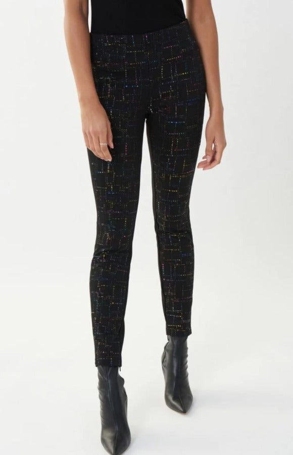 Joseph Ribkoff Abstract Print Pull On Slim Ankle Pants 223248