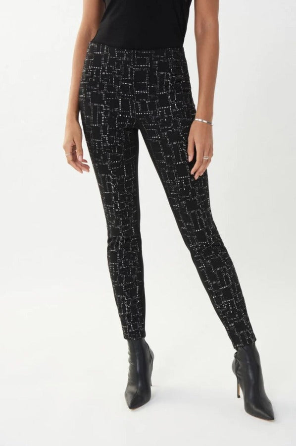 Joseph Ribkoff Abstract Print Pull On Slim Ankle Pants 223248