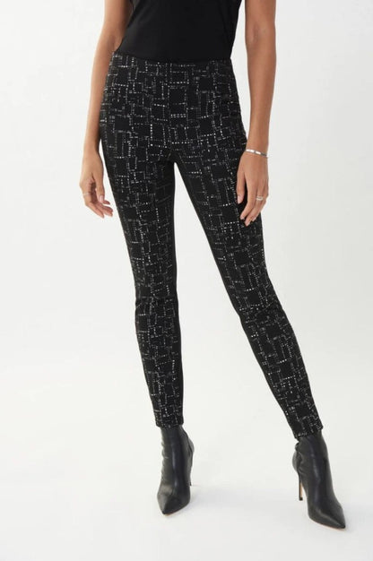 Joseph Ribkoff Abstract Print Pull On Slim Ankle Pants 223248