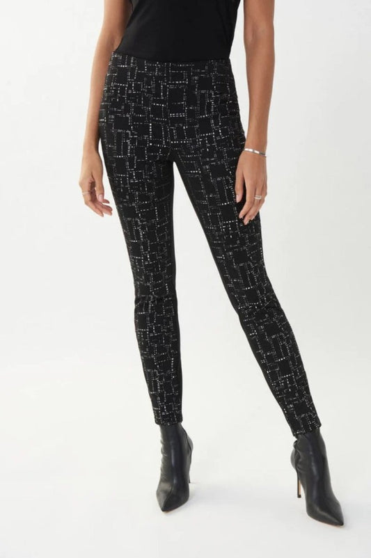 Joseph Ribkoff Abstract Print Pull On Slim Ankle Pants 223248