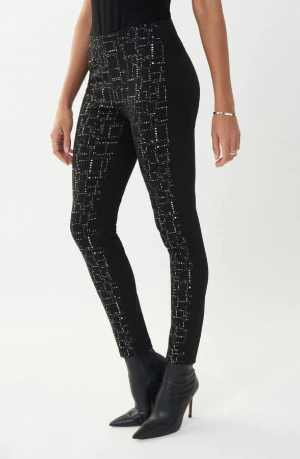 Joseph Ribkoff Abstract Print Pull On Slim Ankle Pants 223248