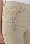 Joseph Ribkoff Sand Rhinestone Embellished Skinny Jeans 223923