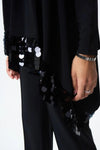 Joseph Ribkoff Black Sequined Open Front Cover-Up Jacket 224312