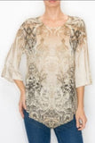 Origami OLS-4550 Long Sleeve Tunic Top with Pointed Hem