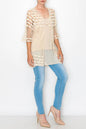 Origami OLS-4597 Short Sleeve Crochet Cardigan