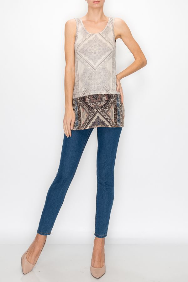 Black, Brown, inventory, Ivory, Print, Sheer, Sleeveless, Tanks, Tops - August Brock Fashions