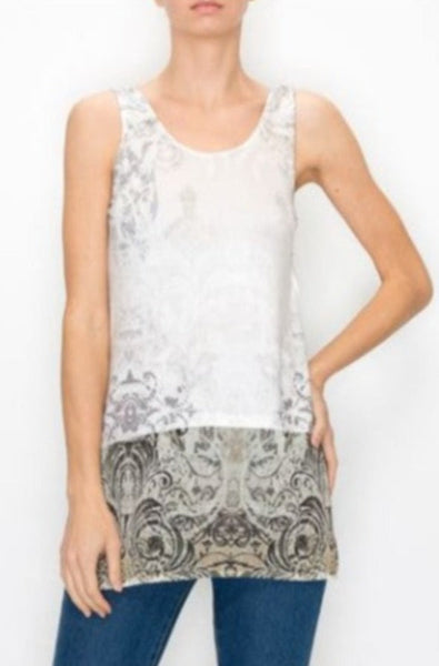 Origami 501-T11 Tank Top with Chiffon Layer – August Brock