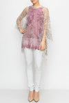 Origami Mesh Top with Fringe 603-Y62