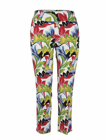 Multi-color, Pants, Slip-on, Straight leg, White - August Brock Fashions