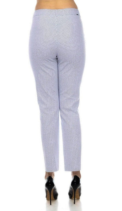 Blue, Pants, Print, Slip-on, White - August Brock Fashions