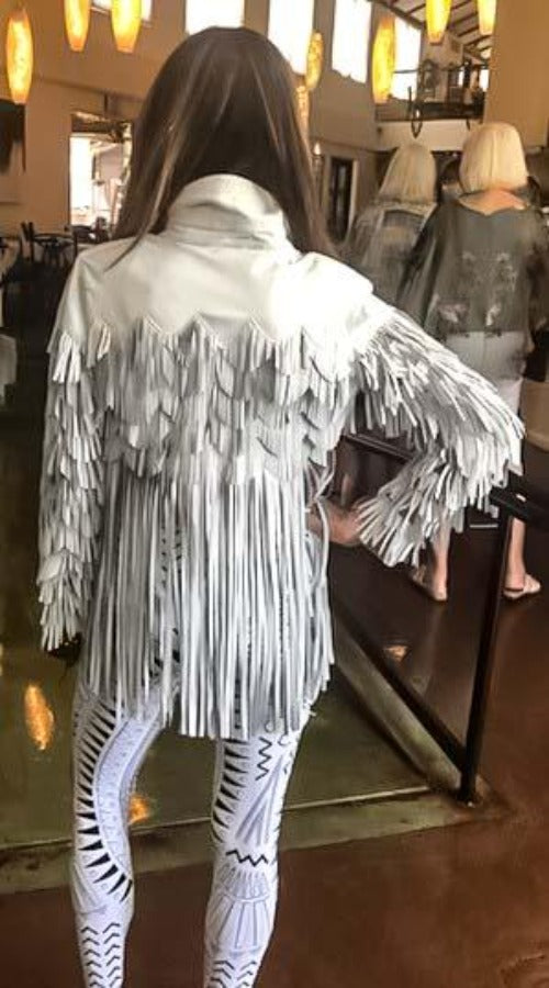 Black, Ivory, Jackets, Leather, Long Sleeve, Sheer, Tops - August Brock Fashions