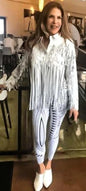 Black, Ivory, Jackets, Leather, Long Sleeve, Sheer, Tops - August Brock Fashions