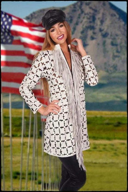 Animal print, Black, Blue, Brown, Green, Ivory, Jackets, Leather, Long Sleeve, Red, Turquoise, Wine - August Brock Fashions