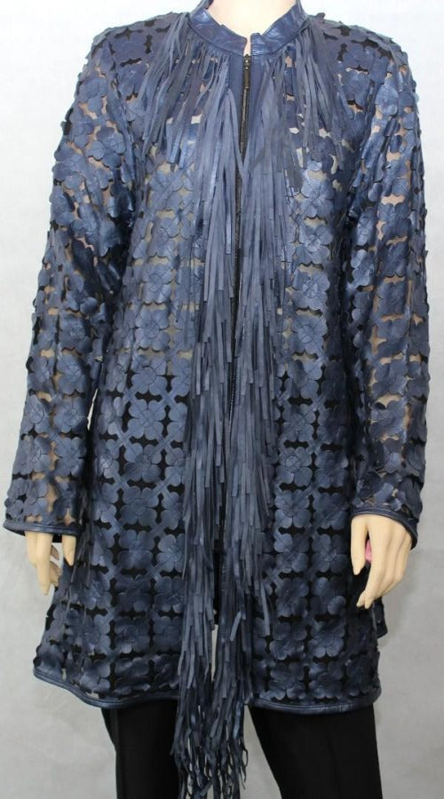 Animal print, Black, Blue, Brown, Green, Ivory, Jackets, Leather, Long Sleeve, Red, Turquoise, Wine - August Brock Fashions