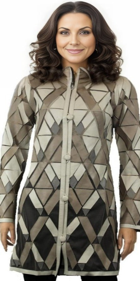 Black, Grey, Jackets, Leather, Long Sleeve, Sheer, Tan, White - August Brock Fashions