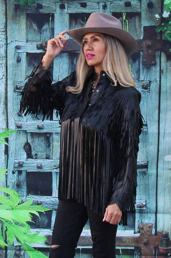 ABF Leather Fringe Shirt 11910123