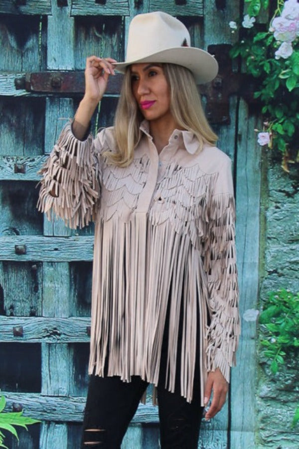 ABF Leather Fringe Shirt 11910123