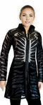 ABF 11910050 Zebra Long Leather Jacket with Buttons