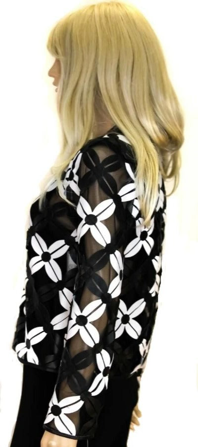 Black, Jackets, Leather, Long Sleeve, Sheer, White - August Brock Fashions