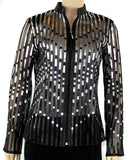 Black, Black & White, Jackets, Leather, Long Sleeve, Red, Sheer, Silver, White - August Brock Fashions