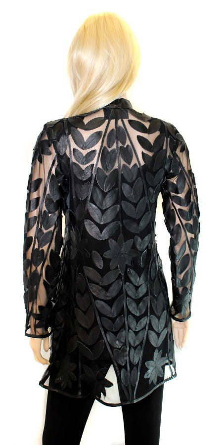 Animal print, Black, Grey, Jackets, Leather, Long Sleeve, Sheer, Turquoise, White - August Brock Fashions