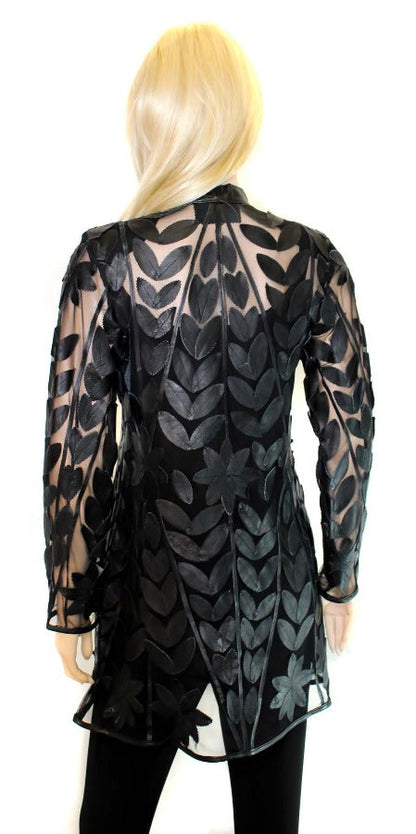 Animal print, Black, Grey, Jackets, Leather, Long Sleeve, Sheer, Turquoise, White - August Brock Fashions