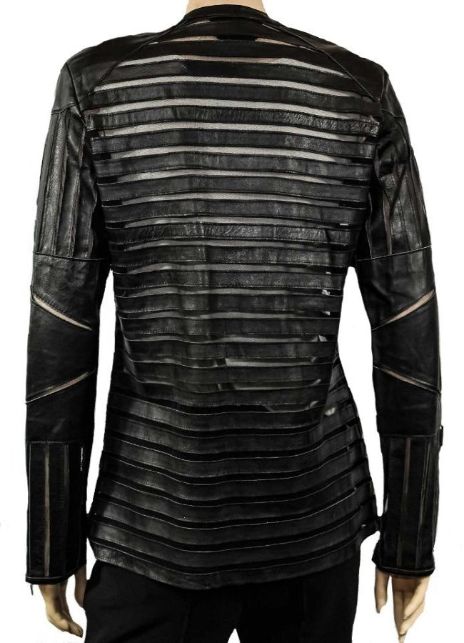 Black, Jackets, Leather, Long Sleeve, Sheer, White - August Brock Fashions