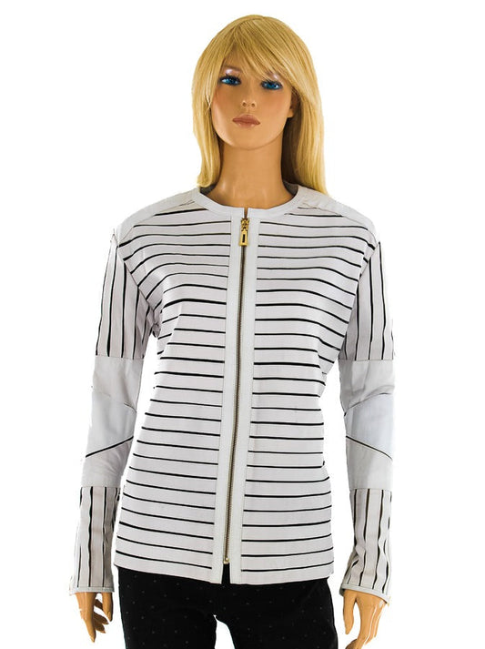 Black, Jackets, Leather, Long Sleeve, Sheer, White - August Brock Fashions