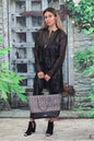 ABF Layered Bottom Fringe Long Leather Jacket with Zipper 1191005