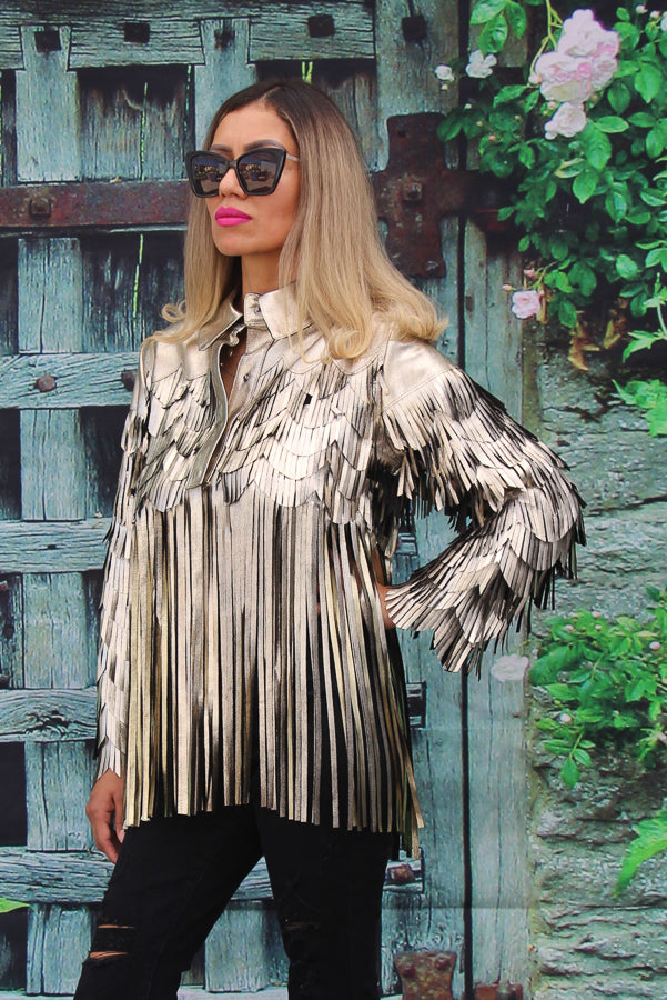 ABF Leather Fringe Shirt 11910123