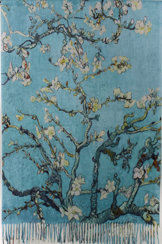 Cashmere Blend Shawl- Almond Blossom Art Shawl