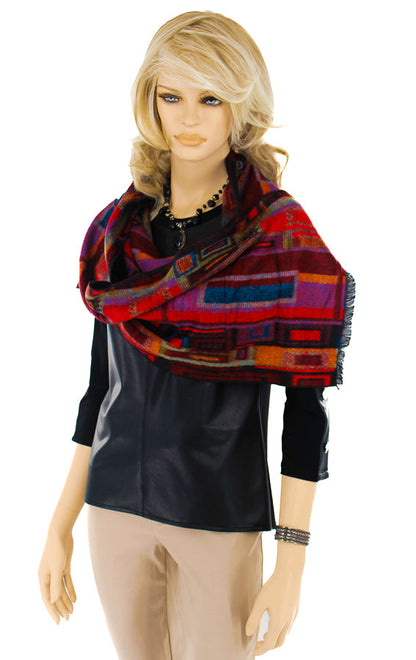 Cashmere Scarf 59 - Red/Multi Print