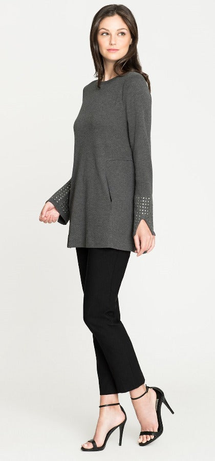 Grey, inventory, Long Sleeve, Studs, Tan, Tops - August Brock Fashions