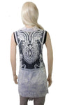 Grey, inventory, Multi-color, Print, Sheer, Sleeveless, Turquoise, Vests - August Brock Fashions