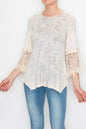 Origami OLS-4480 Tunic Top with Lace Trimming on the Sleeves