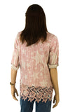 Origami Faux Suede Jacket with Lace Layer OLS-4539