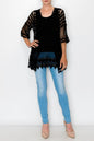 Origami OLS-4597 Short Sleeve Crochet Cardigan