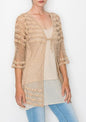 Origami OLS-4597 Short Sleeve Crochet Cardigan