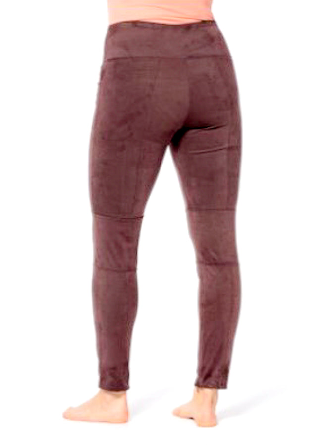 Brown, Leggings, New A, Pants, Slip-on, Stretch fabric - August Brock Fashions