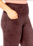 Brown, Leggings, New A, Pants, Slip-on, Stretch fabric - August Brock Fashions