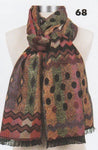 Black, Brown, Gold, New A, Print, Scarves, Wine - August Brock Fashions