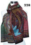 Cashmere Scarf- Green/Wine/Blue Paisley Print PSC 228