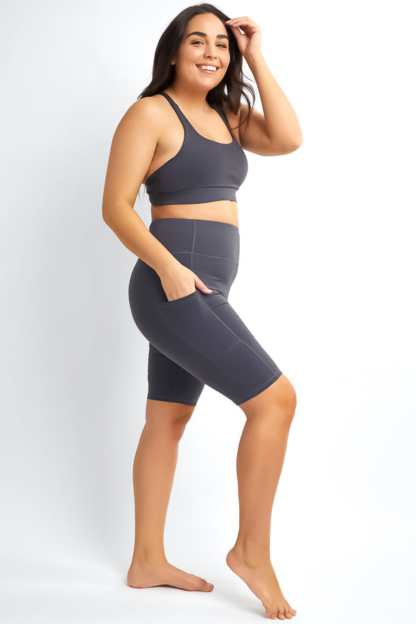 Activewear, Black, Grey, inventory, Shorts, Slip-on, Stretch fabric, Yoga - August Brock Fashions