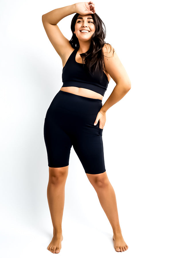 Activewear, Black, Grey, inventory, Shorts, Slip-on, Stretch fabric, Yoga - August Brock Fashions