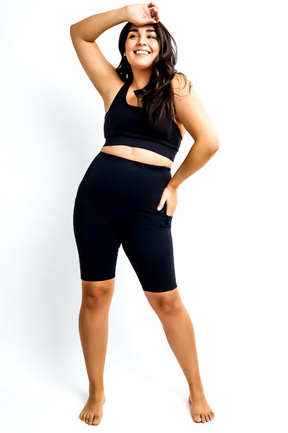 Activewear, Black, Grey, inventory, Shorts, Slip-on, Stretch fabric, Yoga - August Brock Fashions
