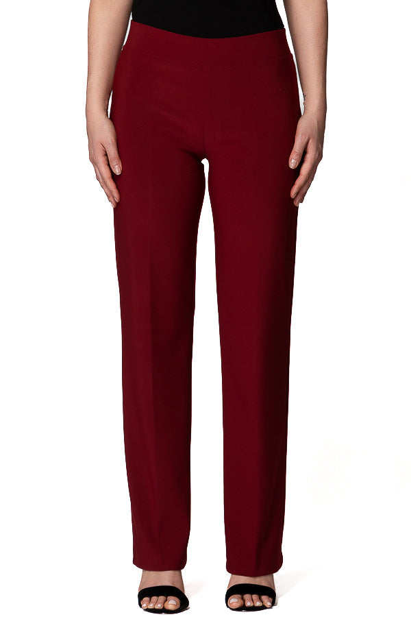 $10, Full leg, Pants, Red, Slip-on, Stretch fabric, Wine - August Brock Fashions