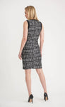 Joseph Ribkoff Black/Off-White Textured Striped Sheath Dress 203203